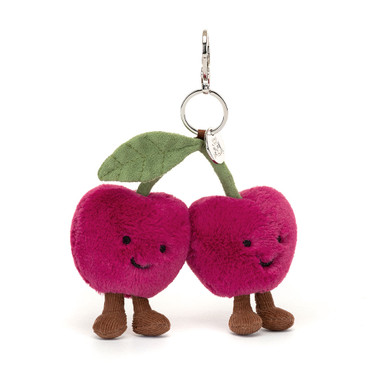 Jellycat Amuseables Cherries fuzzy bag charm